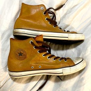 Men's Light Brown Dune Converse Leather Shoes size 10.5